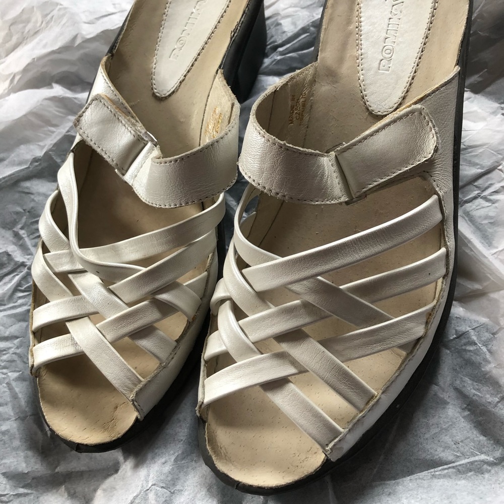 Heels, Sandals, Leather, White, size 39. Extremely comfortable❣️